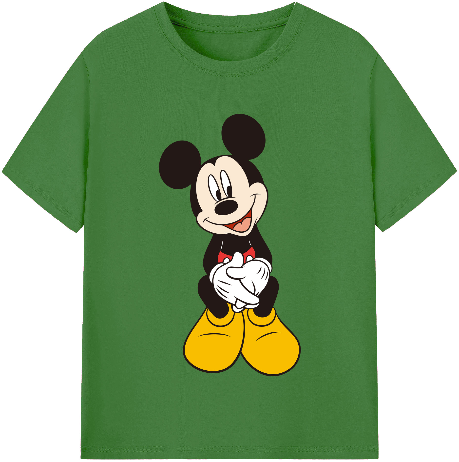 （画像用） ミッキーマウス Mickey Mouse レディースカジュアルプリントTシャツ（綿100％）